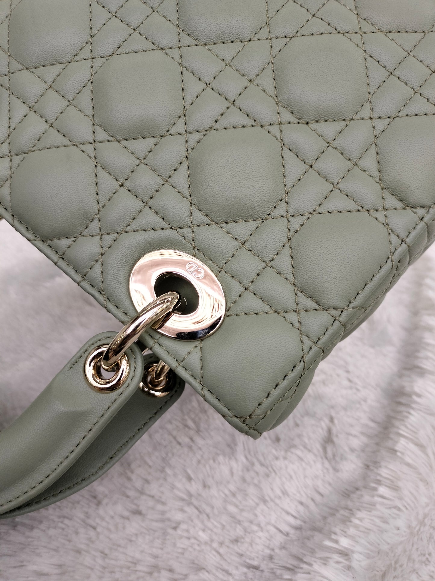 Lady Dior Small Lamb Sage GHW 2023