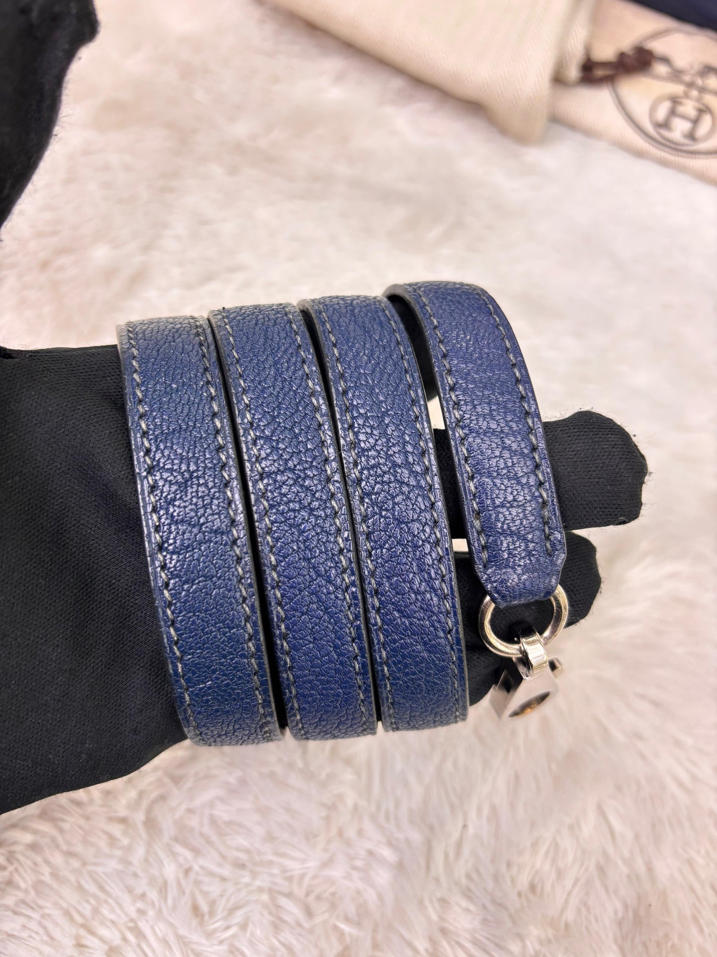 K32 Chevre Coromandel Blue De Malt PHW #L square