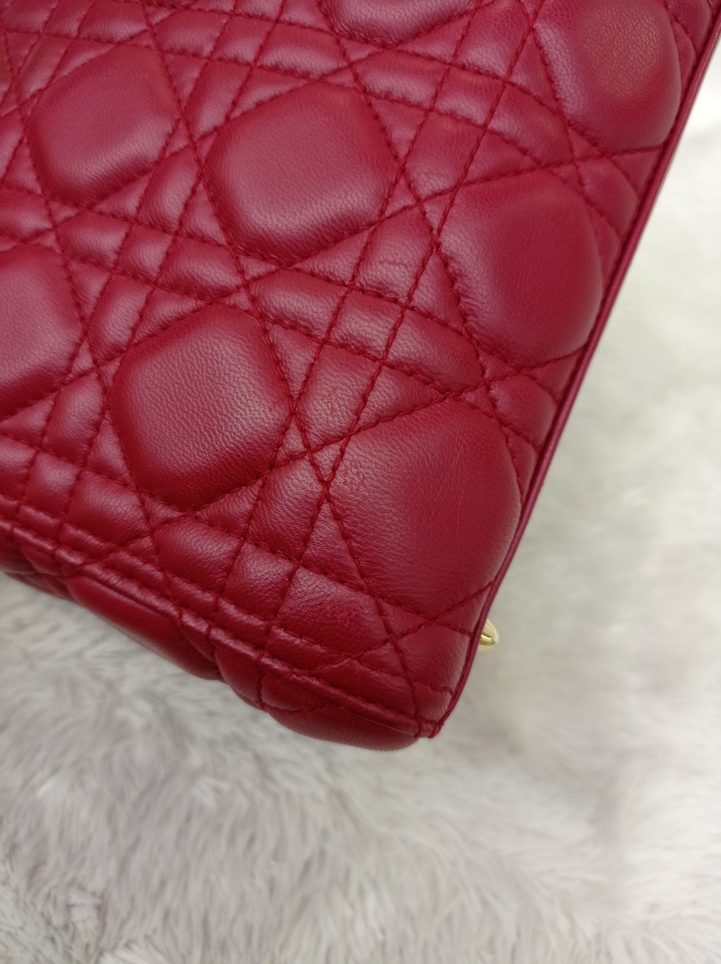 Lady Dior Medium Lamb Wine GHW 2017