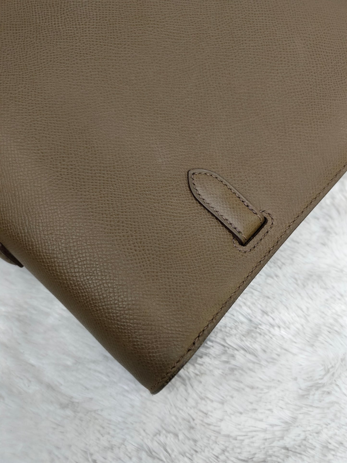 Hermes Kelly Depeches Briefcase Epsom Etoupe PHW #K square