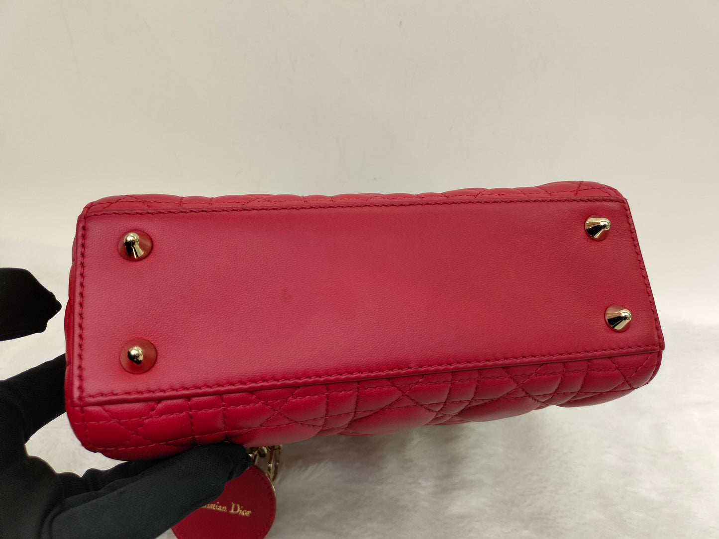 Lady Dior Small Lamb Red GHW 2016