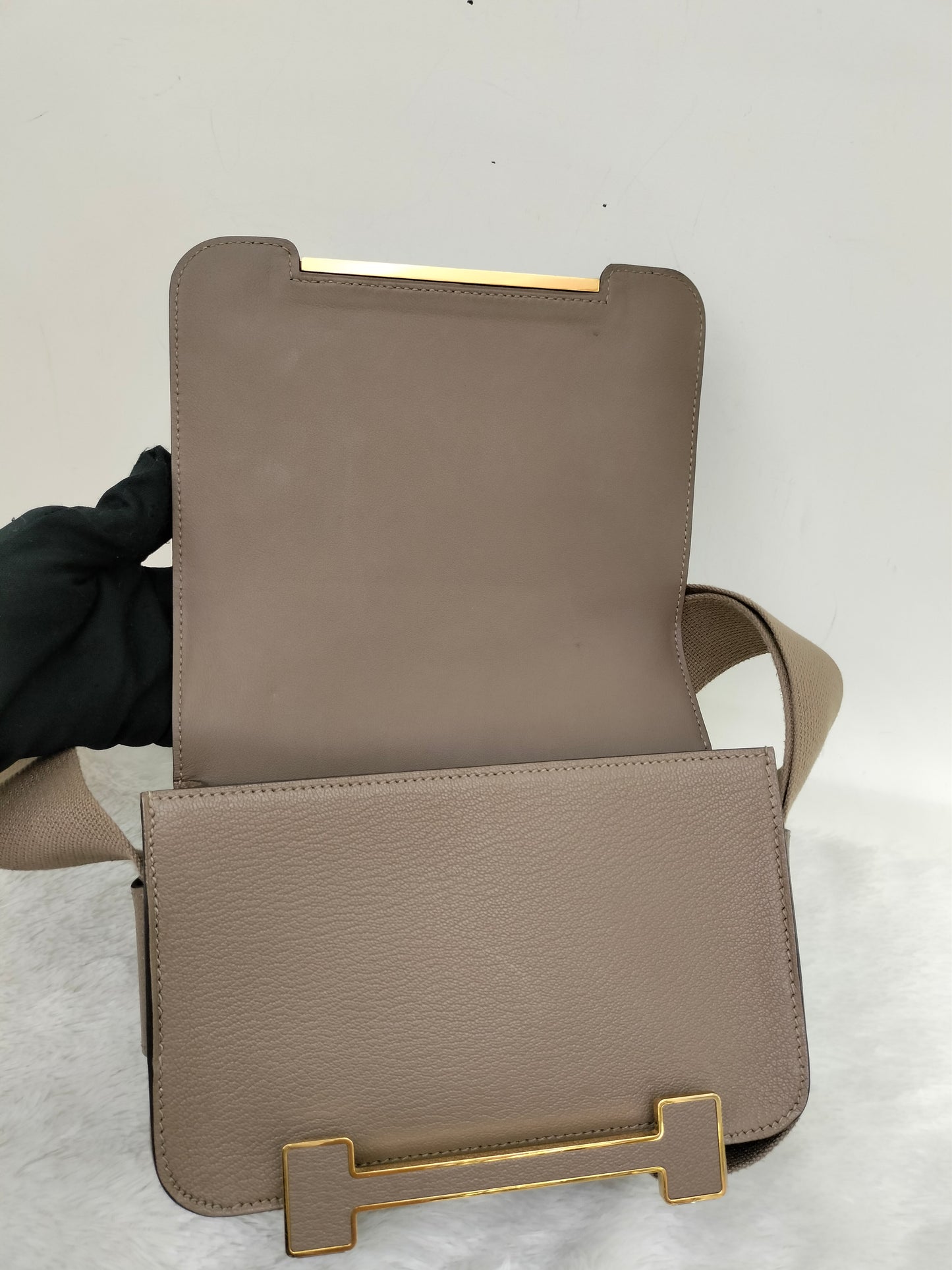 Hermes Geta Chevre Etoupe GHW #U