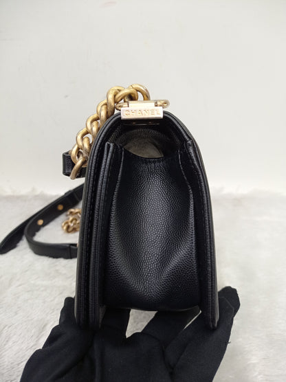 Chanel Boy 20 Caviar Black GHW #28