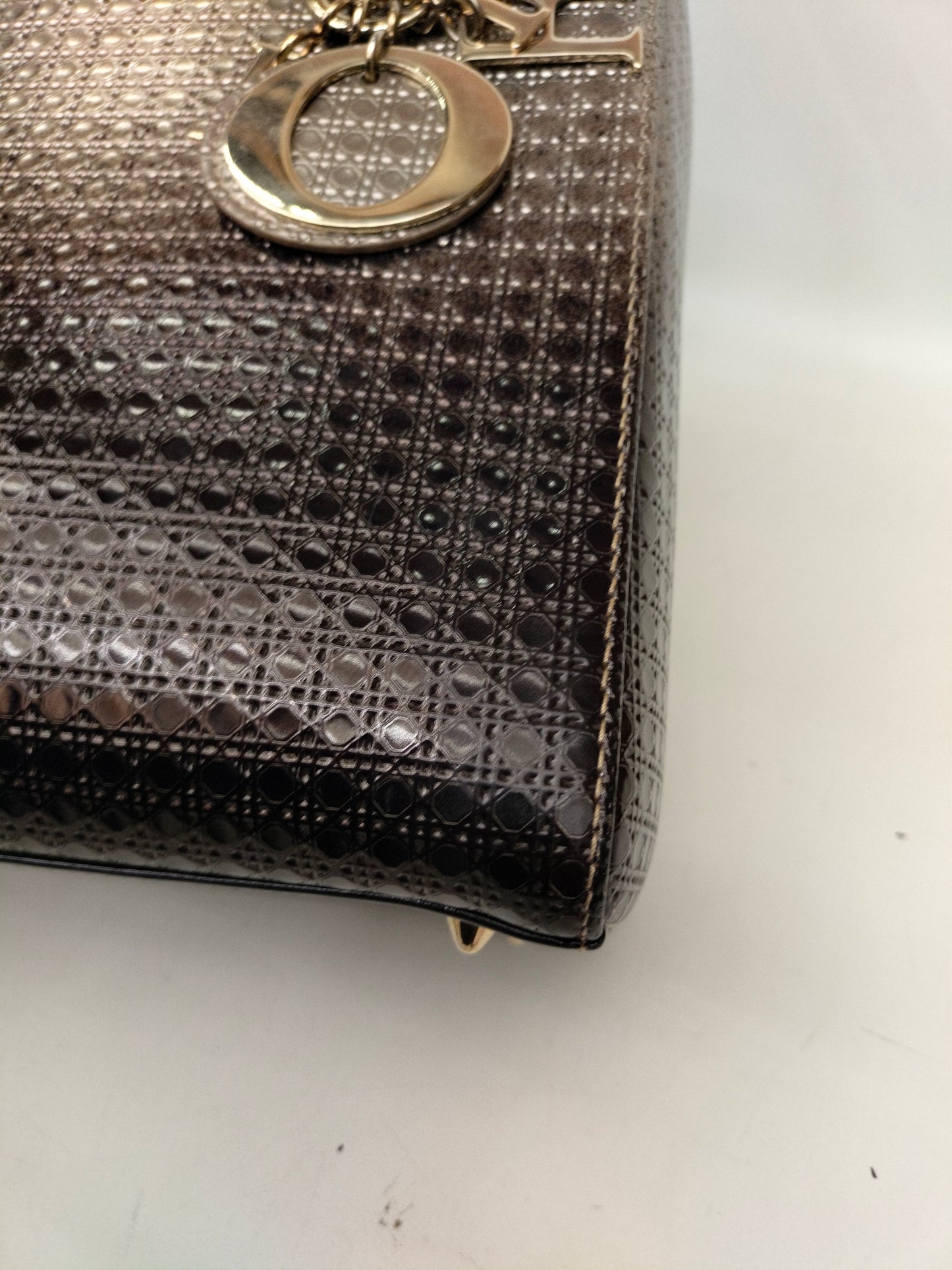 Lady Dior Medium Cannage Ombre Gold GHW 2016