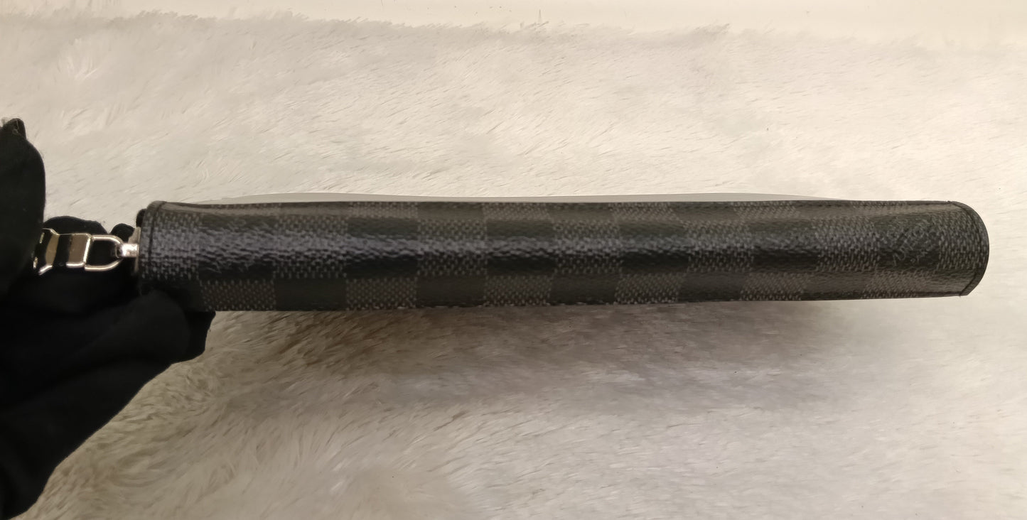 LV Zippy Wallet Long Organizer NM Epi Graphite Blue Gray