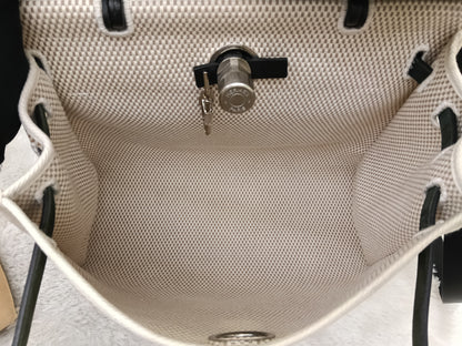 HB31 Toile Beige Flap Black PHW #D square