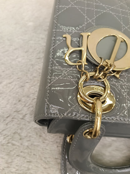 Lady Dior Small Patent Grey GHW 2021