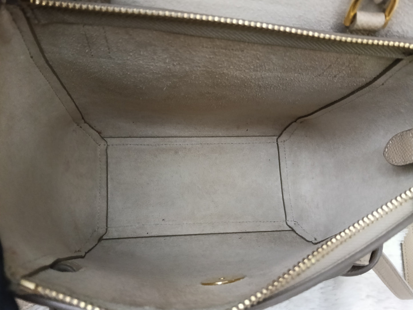 Celine Nano Belt Grained Light Taupe GHW 2018