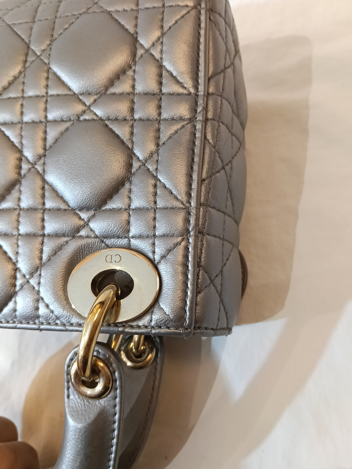 Lady Dior Mini Lamb Silver GHW 2016