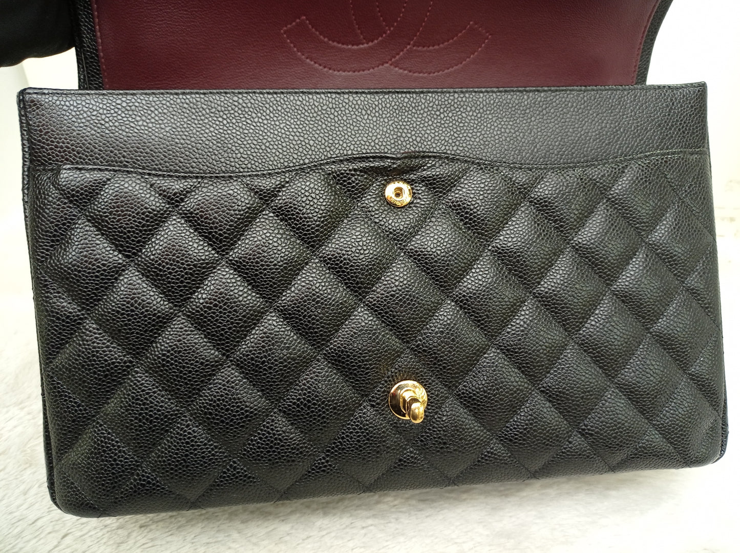 Chanel Maxi Caviar Black GHW DF #24