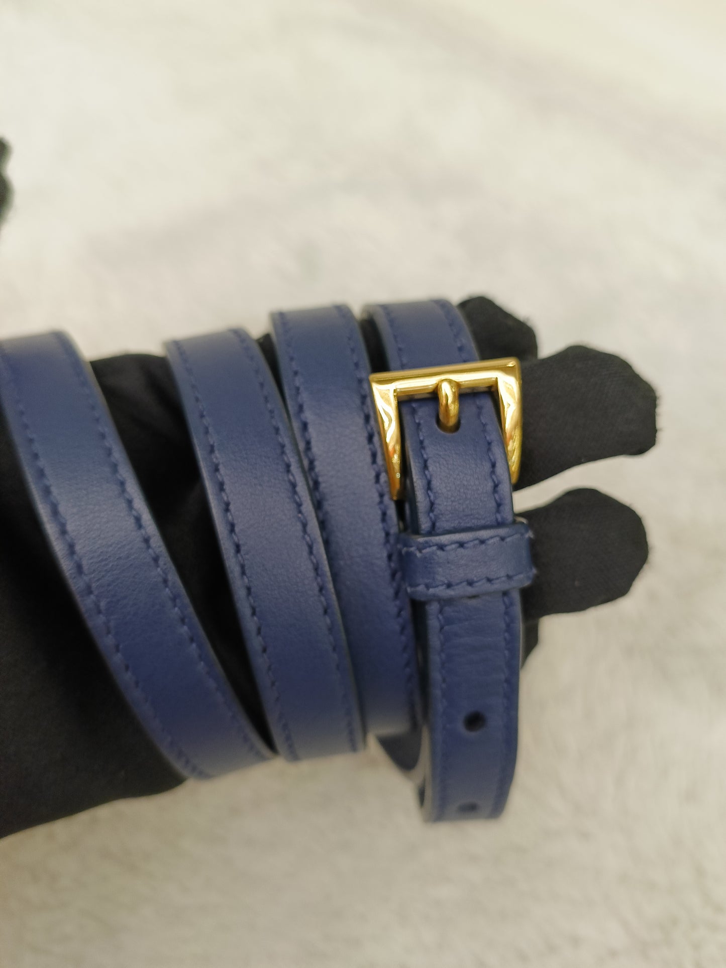 Prada Saffiano Bibliotheque 2 Way Tote Bluette Red GHW