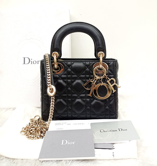 Lady Dior Mini Lamb Black GHW 2018