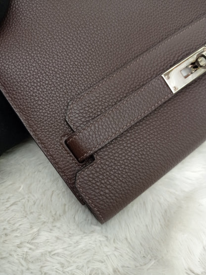 Hermes Kelly Depeche Pochette 25 Togo Ebene PHW #Y