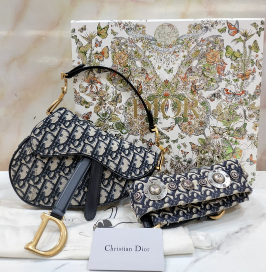 Dior Saddle Mini Oblique Navy GHW 2020