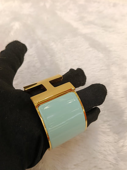 *NEW* Hermes Clic Clac XL Enamel Vert Fizz GHW