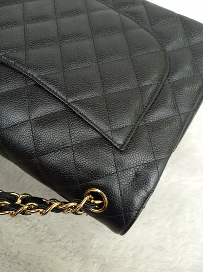 Chanel Jumbo Caviar Black GHW DF #17
