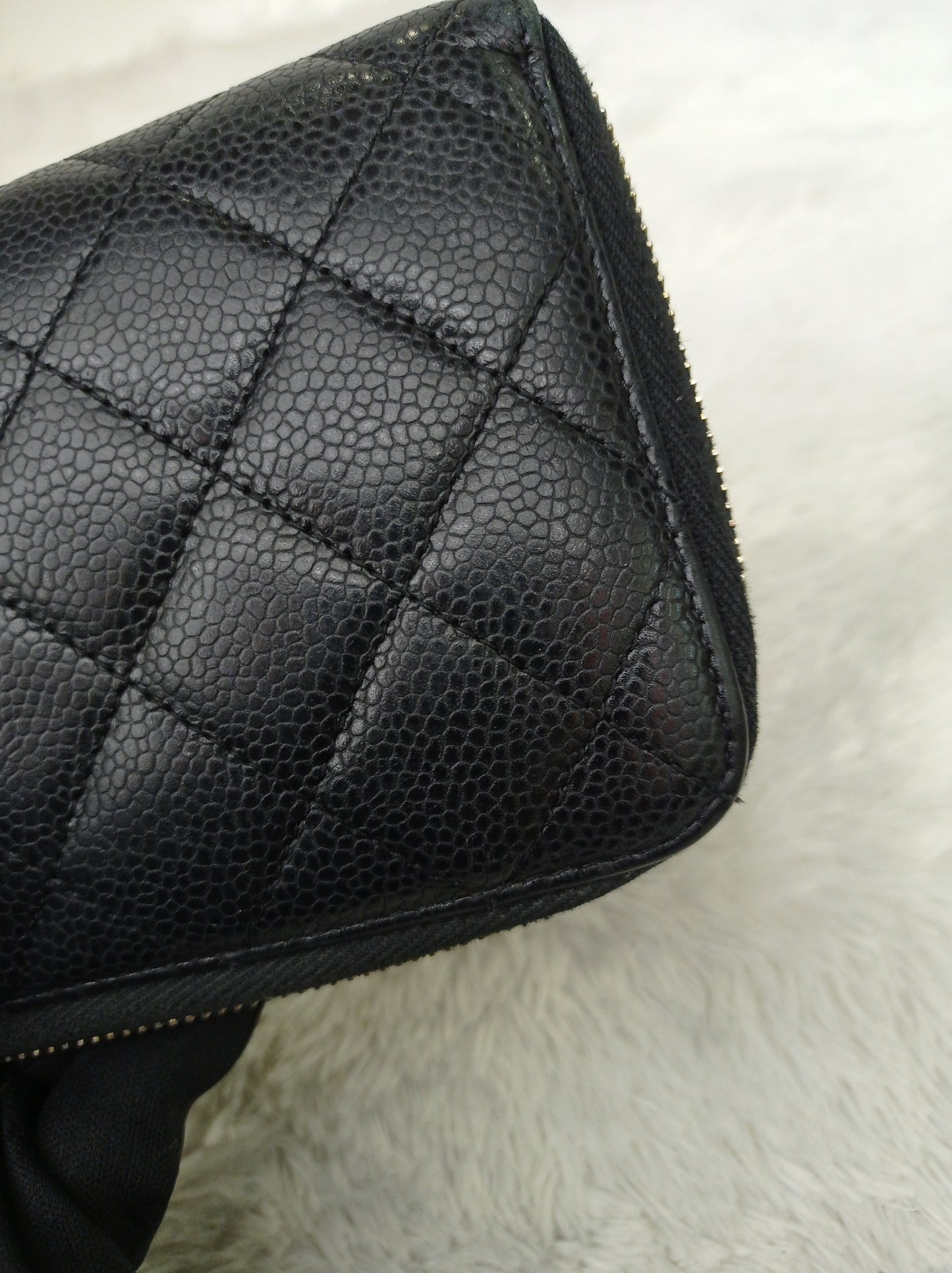 Chanel Zip Around Wallet Caviar Black GHW #17