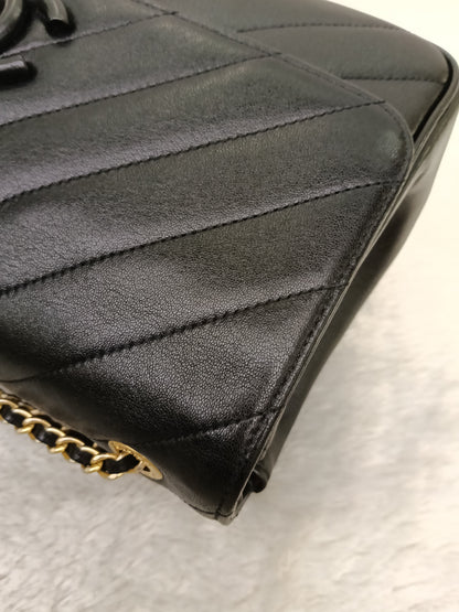 Chanel Jumbo Diagonal Flap Lamb Black GHW #21