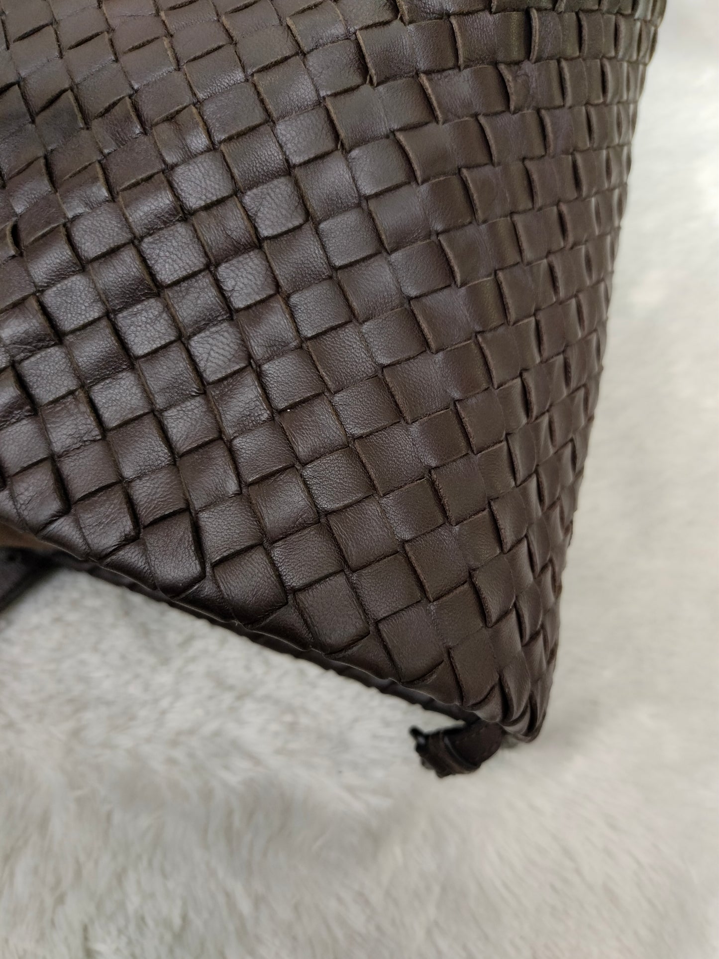 Bottega Veneta Cesta Shopper Tote Intrecciato Dark Brown