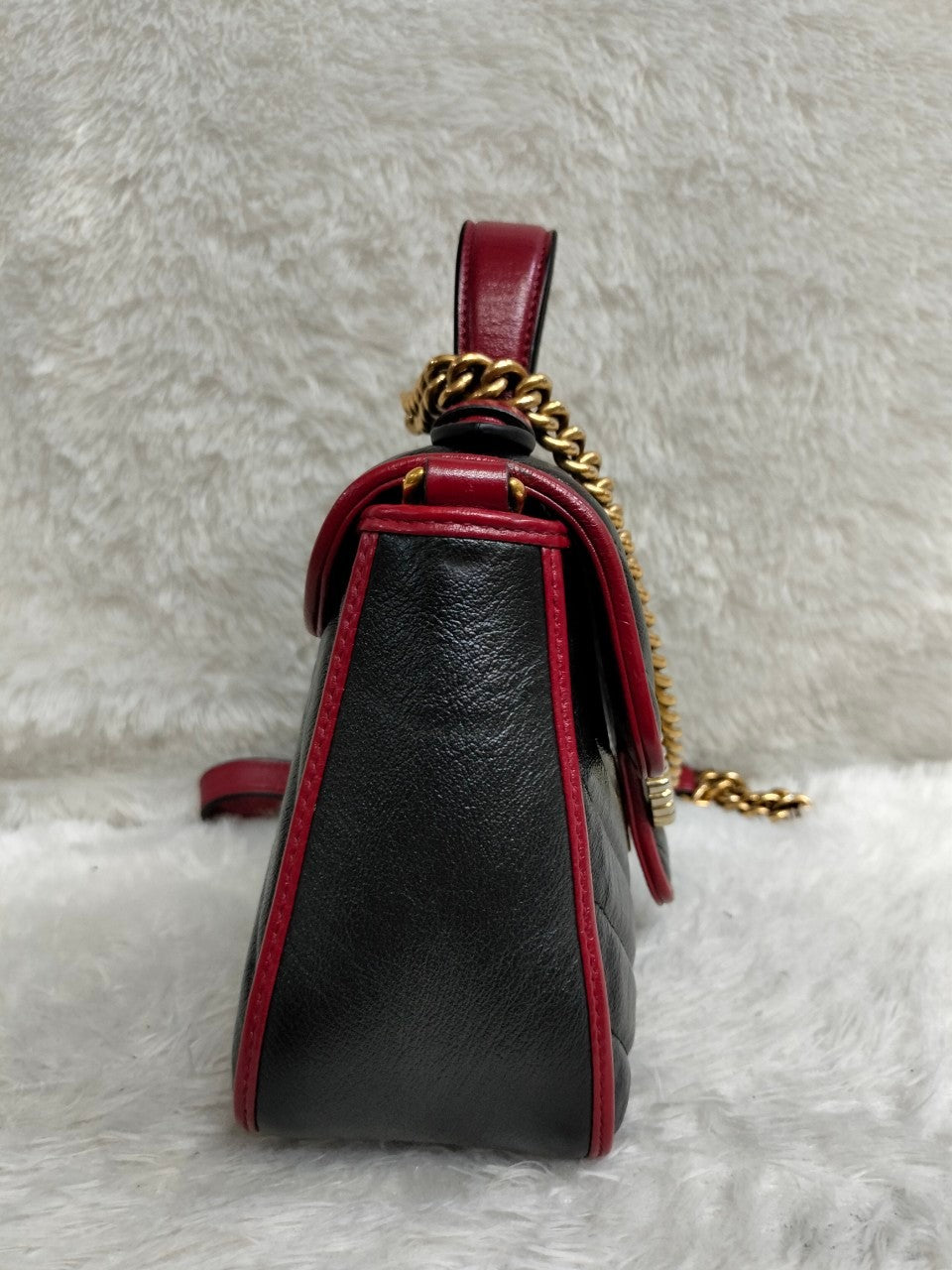 Gucci Top Handle Mini Marmont Black Red GHW 2019