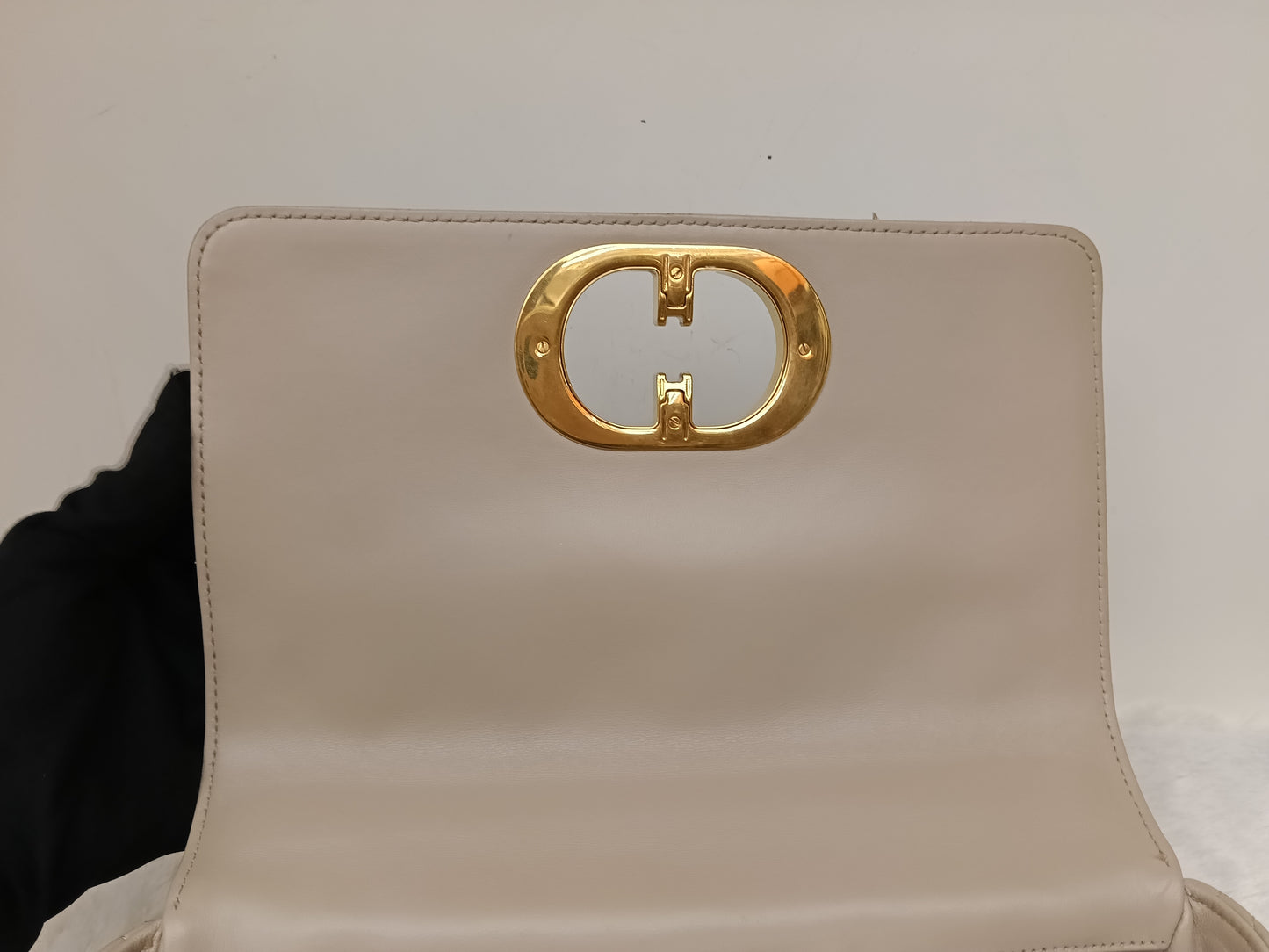 Dior Caro Medium Cannage Powder Beige Enamel Chain GHW 2023