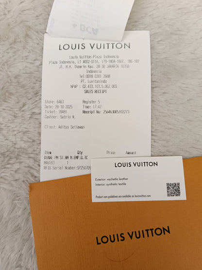 LV Diane PM ST NM Monogram Empreinte Giant Tourterelle Creme 2025 (CHIP)