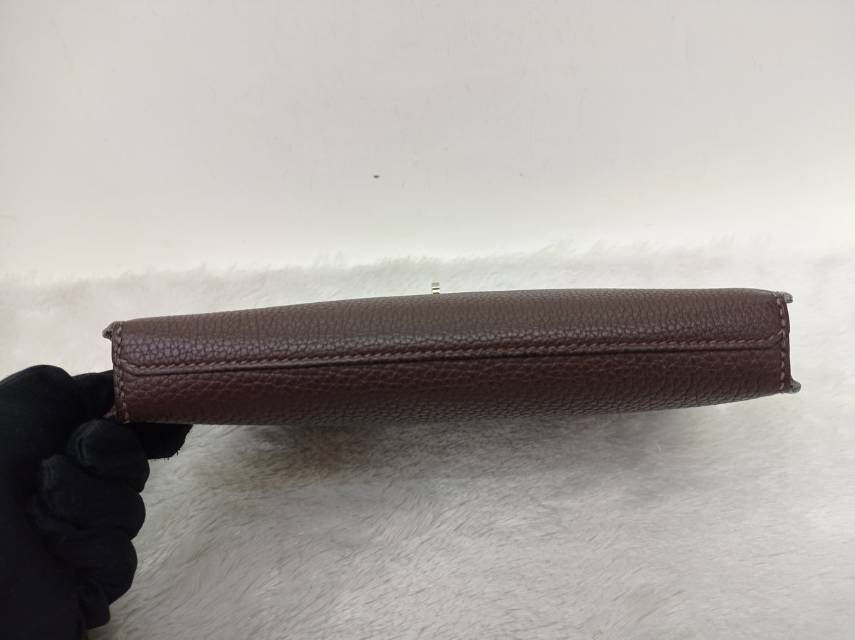 Hermes Kelly Depeche Pochette 25 Togo Ebene PHW #Y