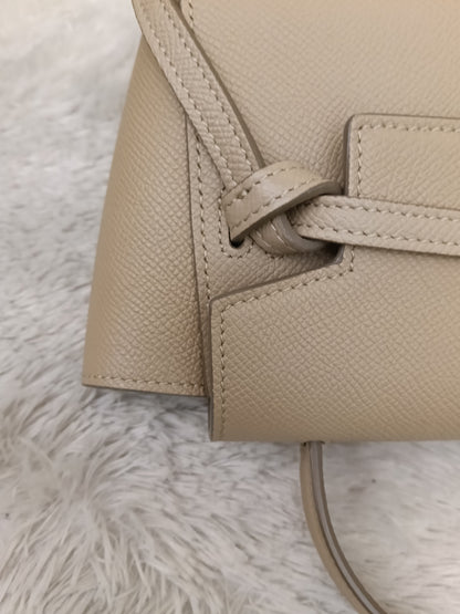 Celine Pico Belt Grained Light Taupe GHW 2020