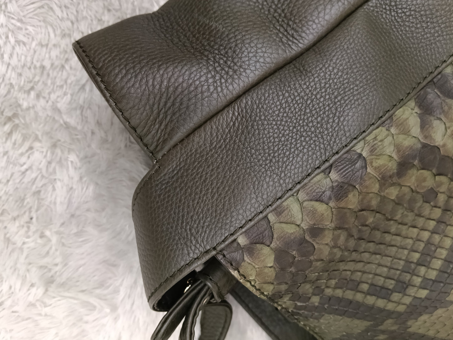 Gucci Tote Greenwich Medium Python Khaki GHW