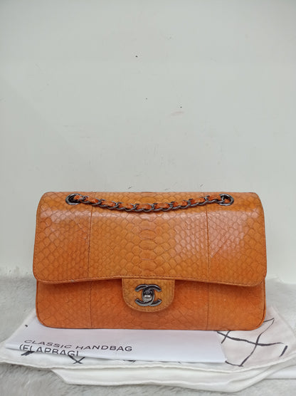 Chanel Medium Exotic Python Orange RHW DF #19
With holo, holo checker, dustbag