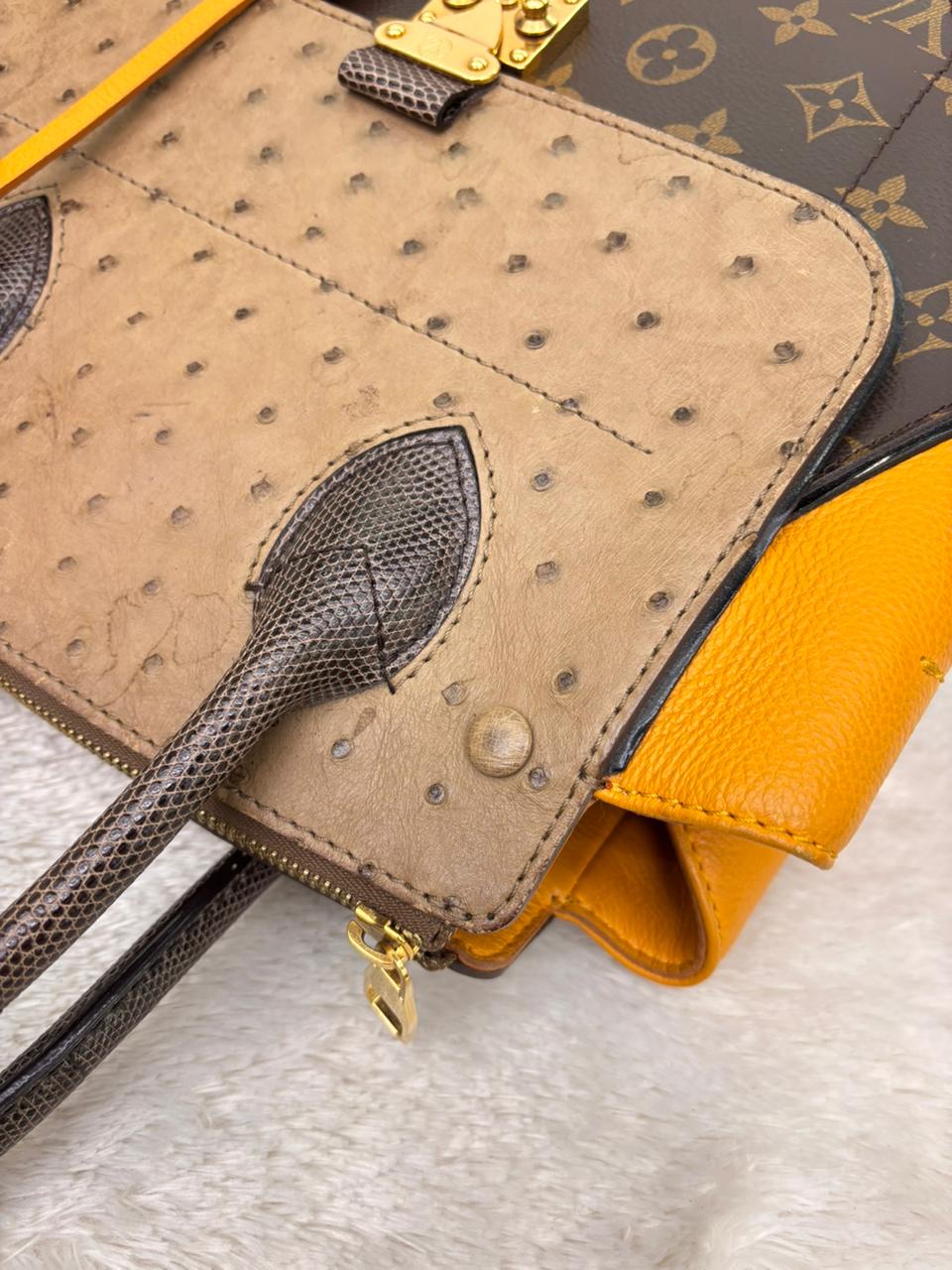 LV Majestueux PM Monogram Exotique Ostrich Lizard Ocre 2013