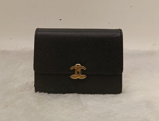 Chanel Trifold Wallet Caviar Black GHW #5