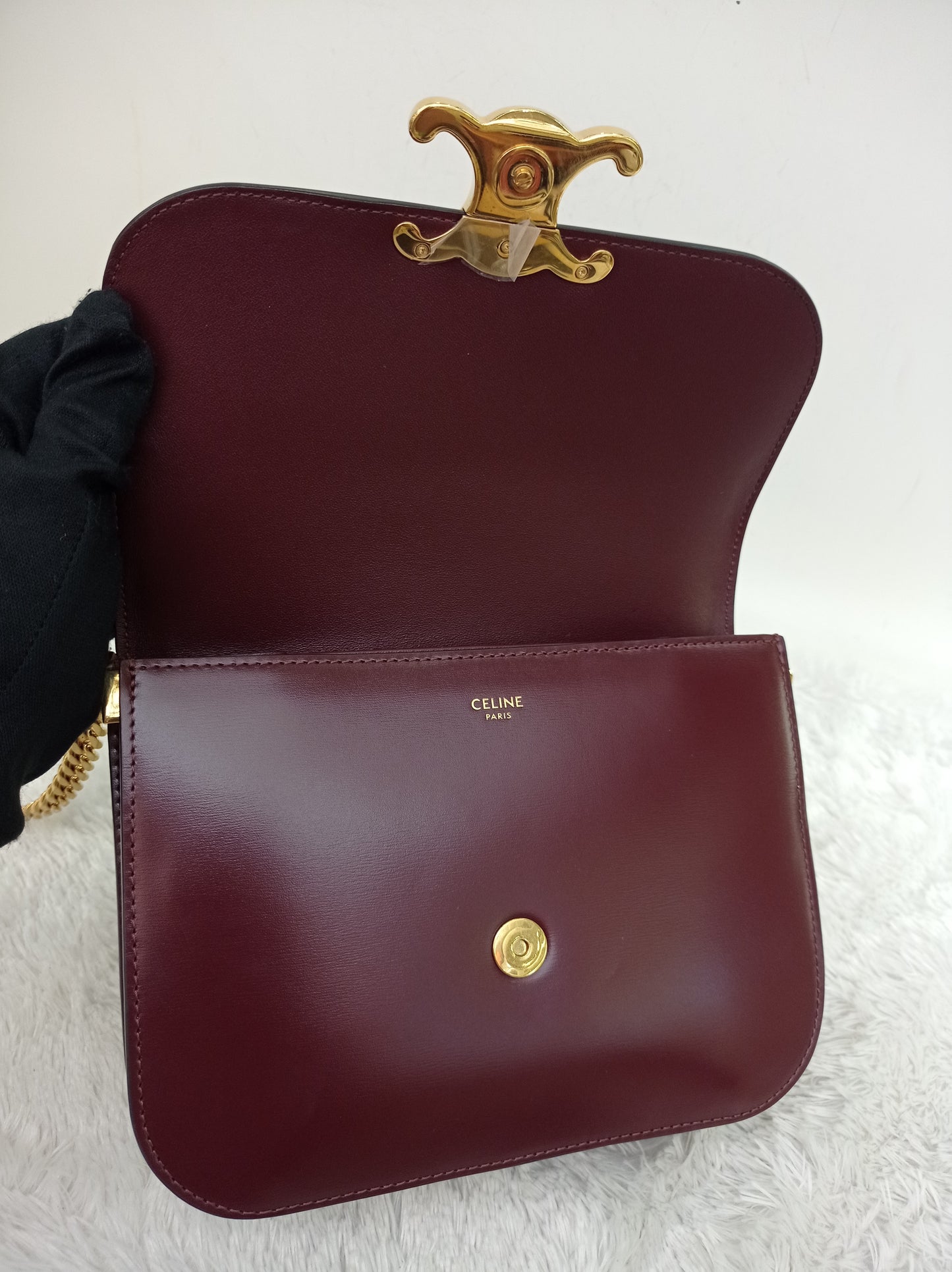 Celine Triomphe College Calfskin Dark Burgundy GHW 2023