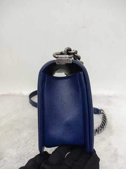 Chanel Boy 25 Lamb Navy Blue RHW #21