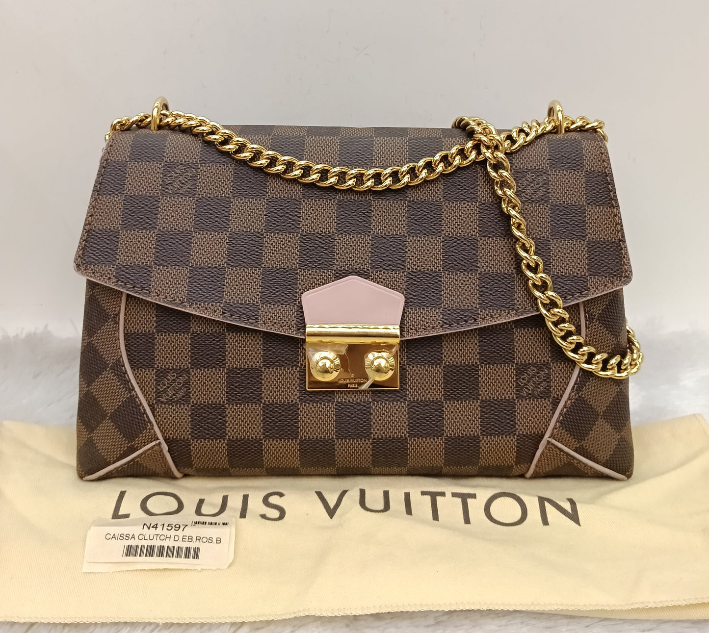 LV Caissa Clutch Damier Rose Ballerine 2016