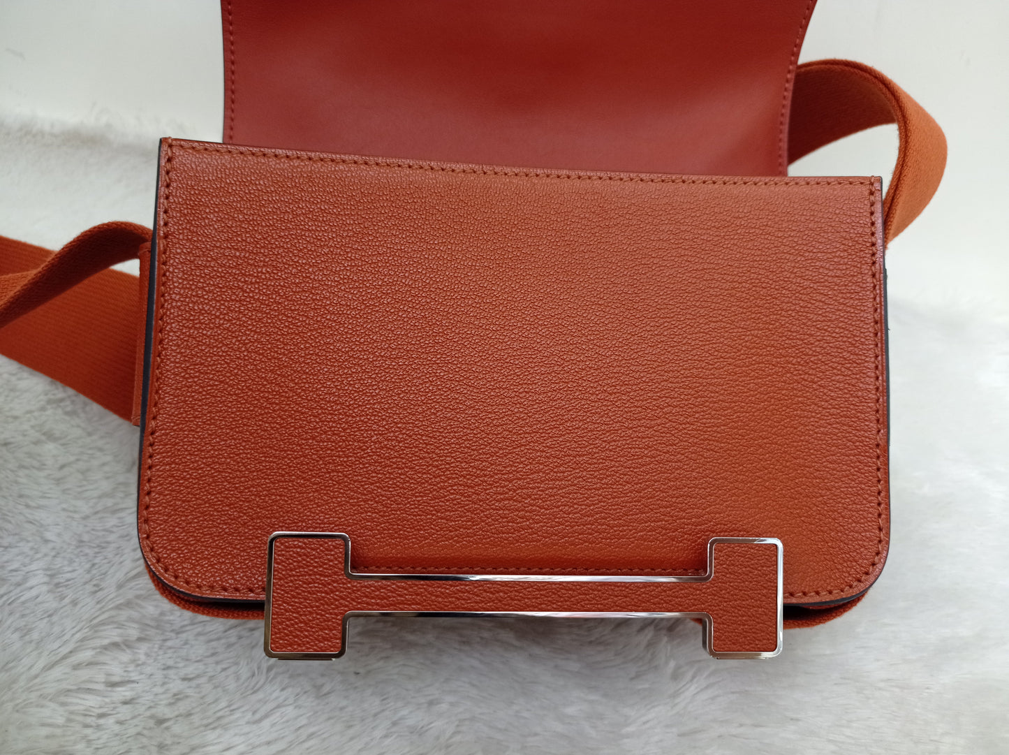 Hermes Geta Chevre Mysore Sangle Cuivre PHW #U