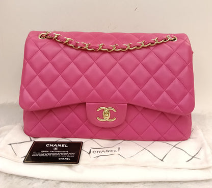 Chanel Jumbo Lamb Fuchsia GHW DF #21