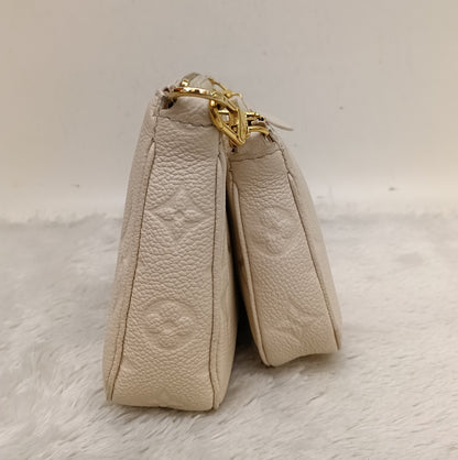 LV Multi Pochette Accecories NV Monogram Empreinte Creme Beige (CHIP)