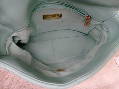 Chanel C19 Small Goatskin Tiffany Blue GHW #29