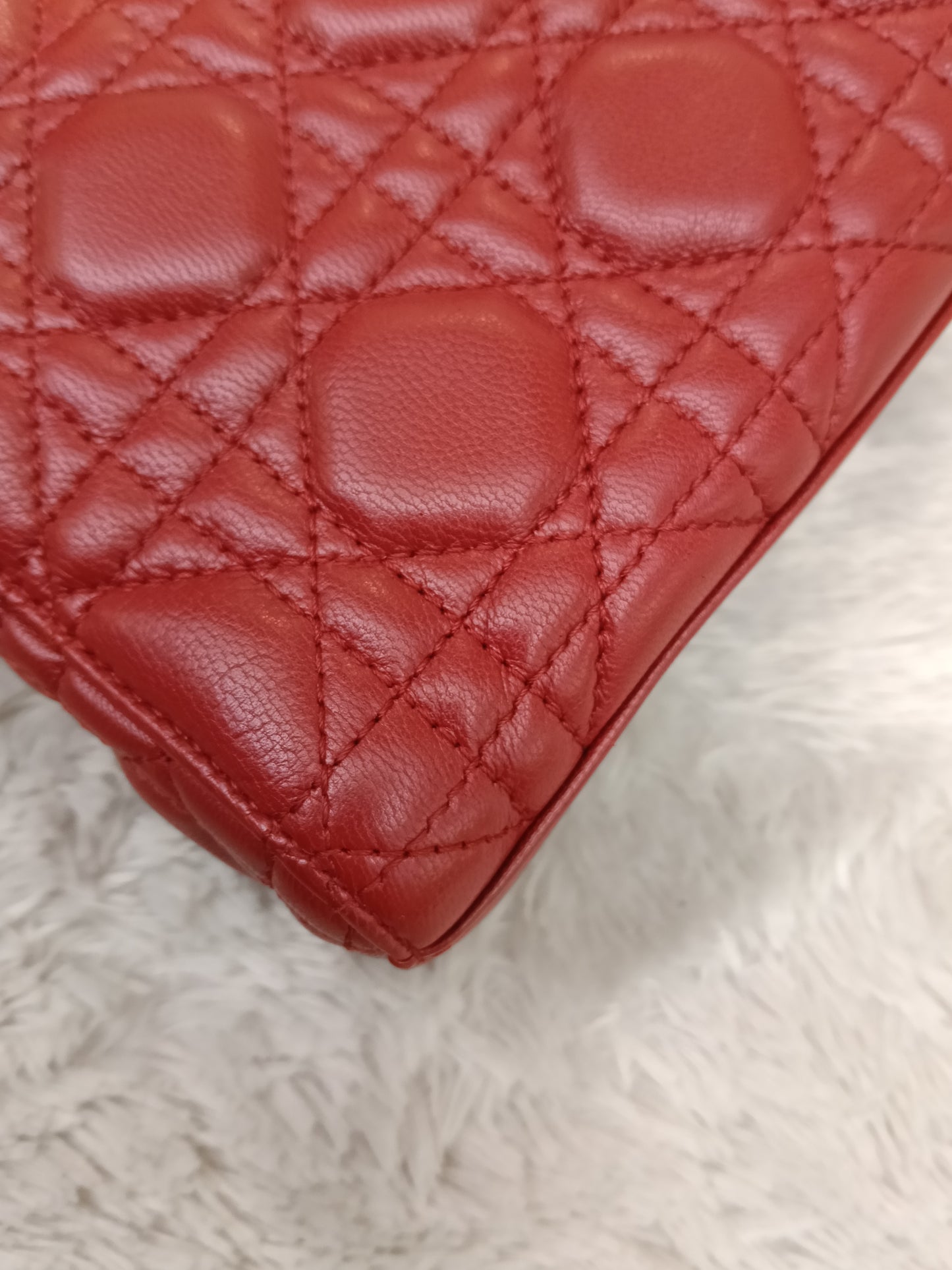 Dior Lady D'Joy Medium Lamb Red GHW 2016