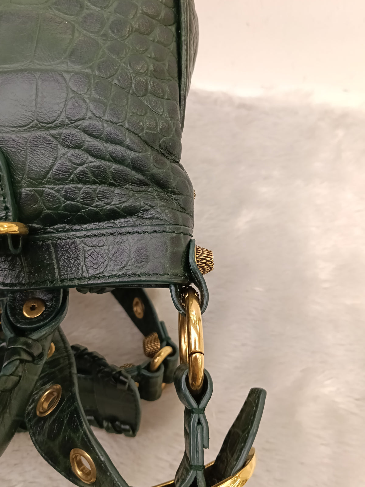 Balenciaga Neo Cagole Small Croco Green RGHW 2023