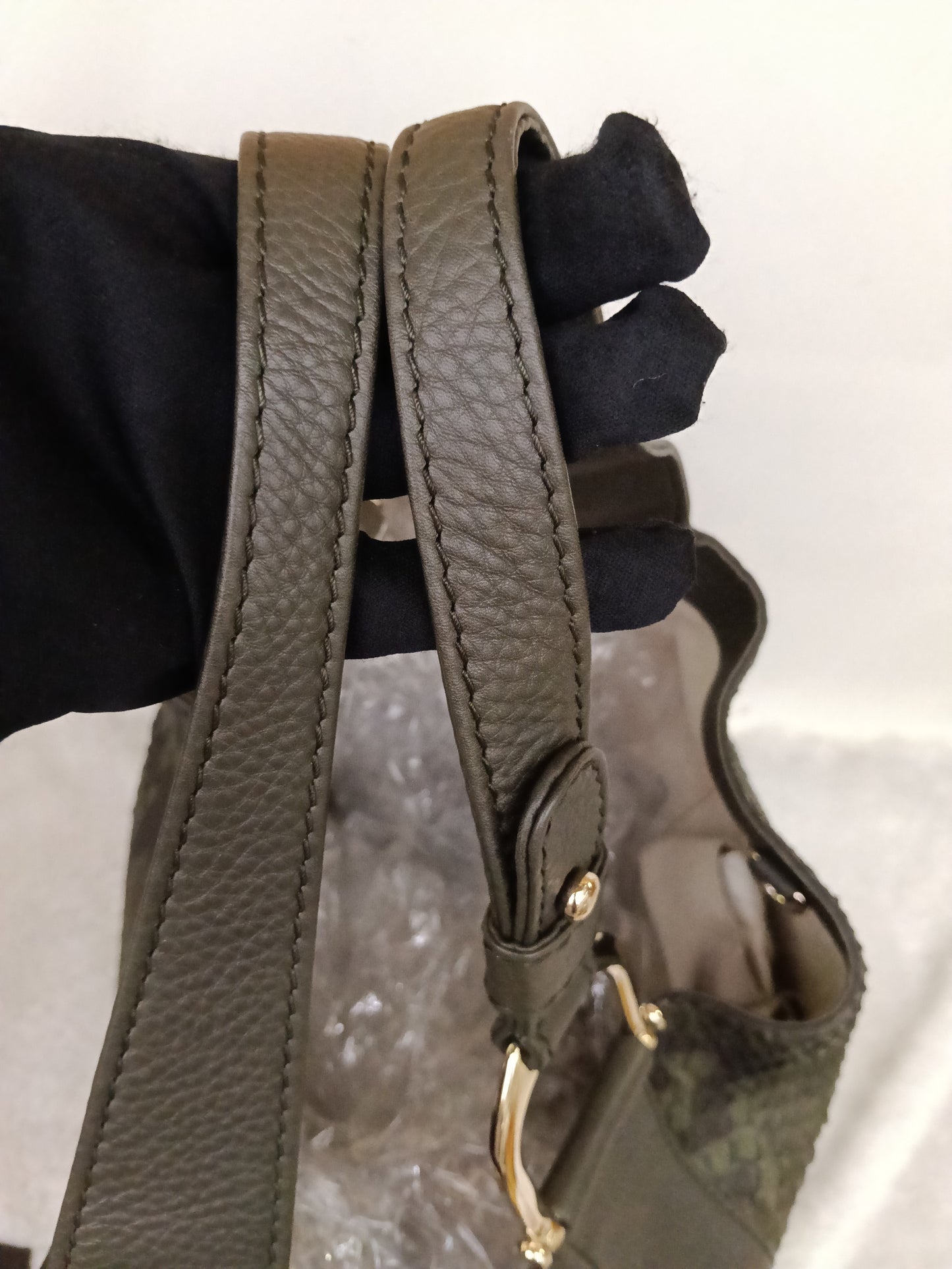 Gucci Tote Greenwich Medium Python Khaki GHW