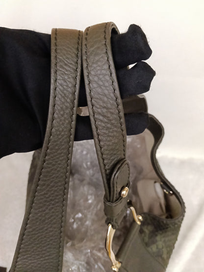 Gucci Tote Greenwich Medium Python Khaki GHW