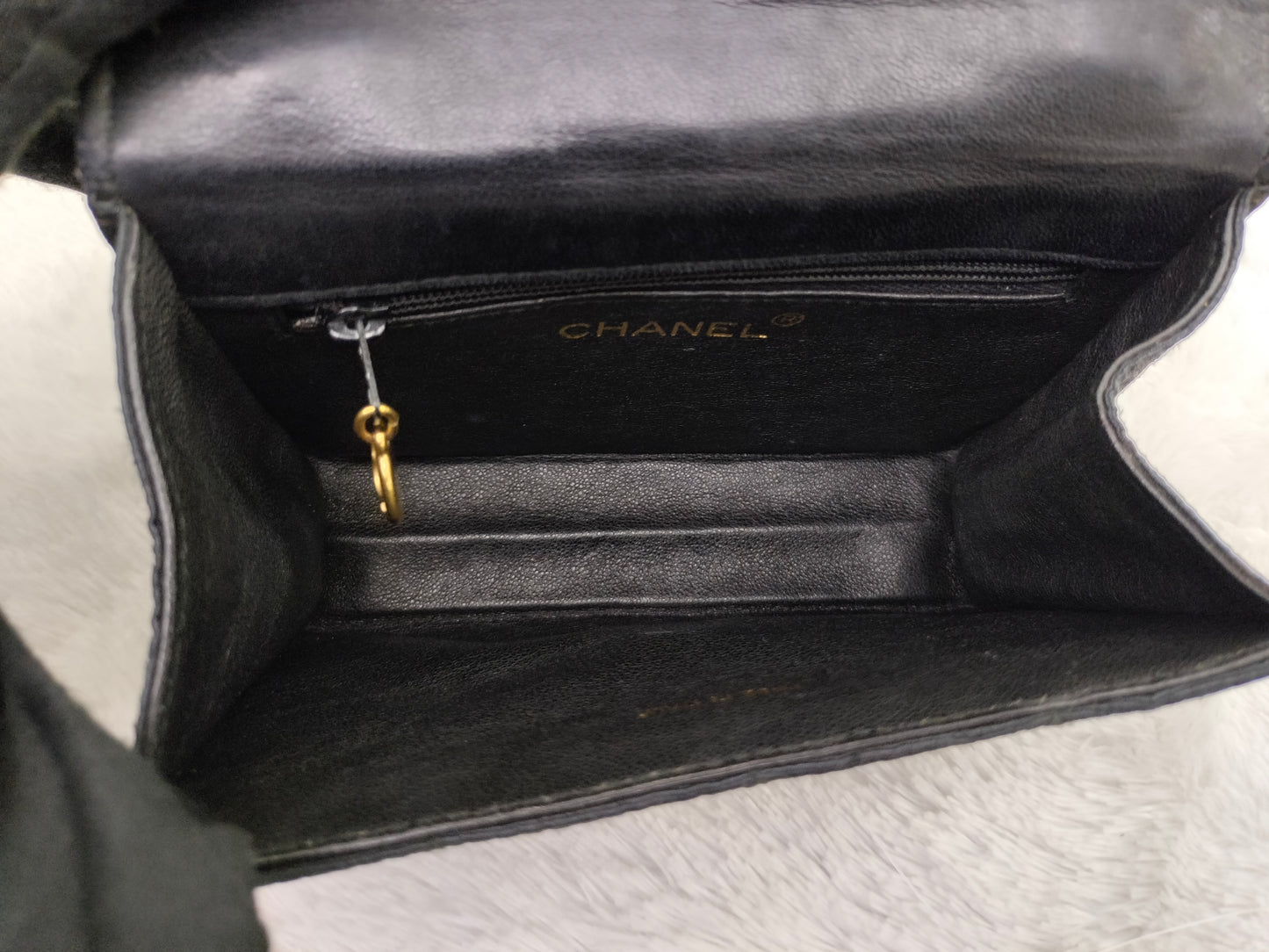 Chanel Mini Denim Flower Black Vintage GHW #1