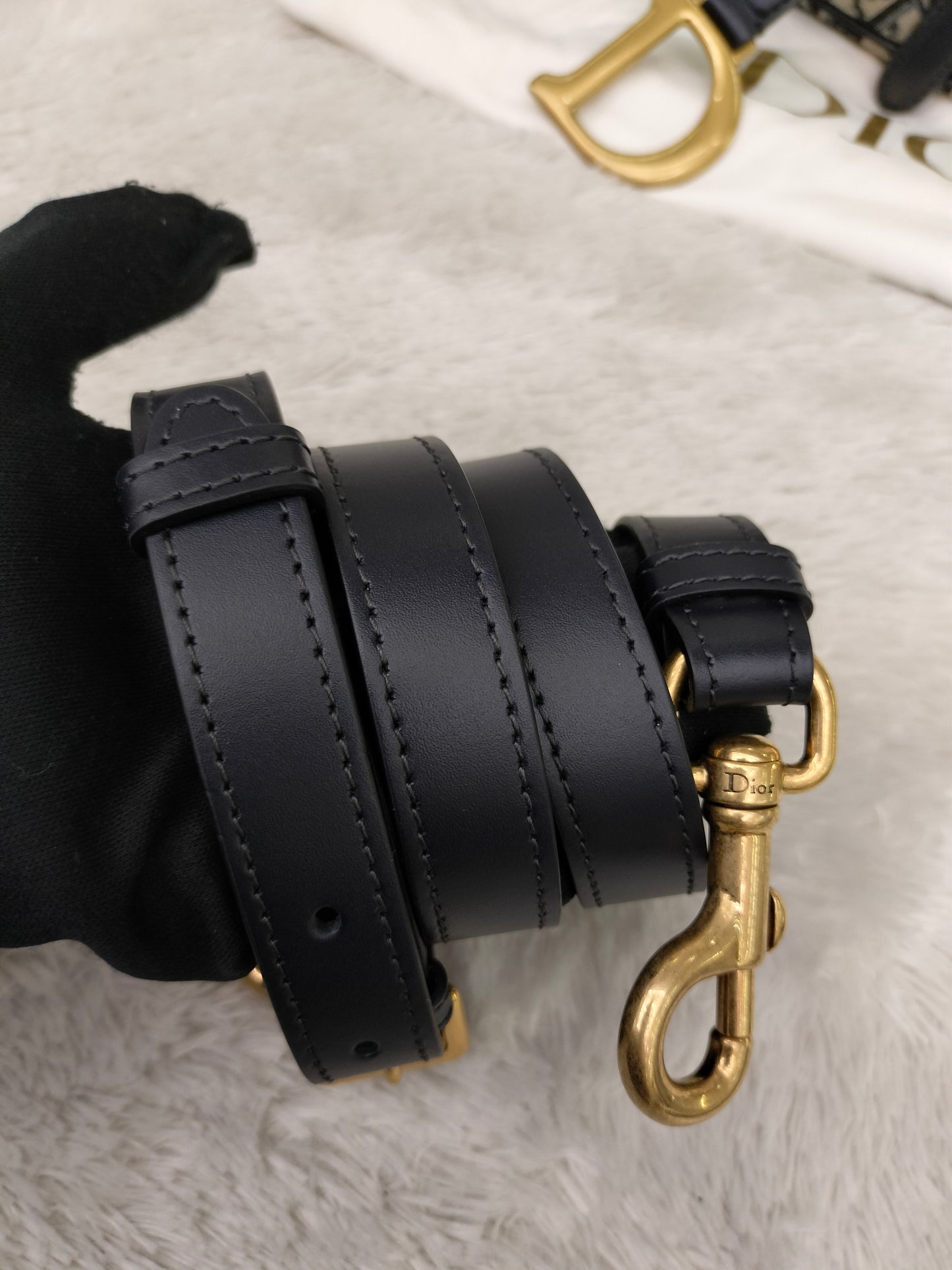 Dior Saddle Medium Oblique Navy GHW 2023