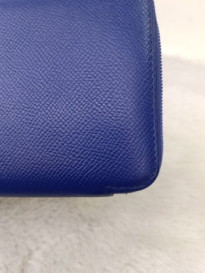 Hermes Azap Long Wallet Epsom Blue Saphire PHW #P square