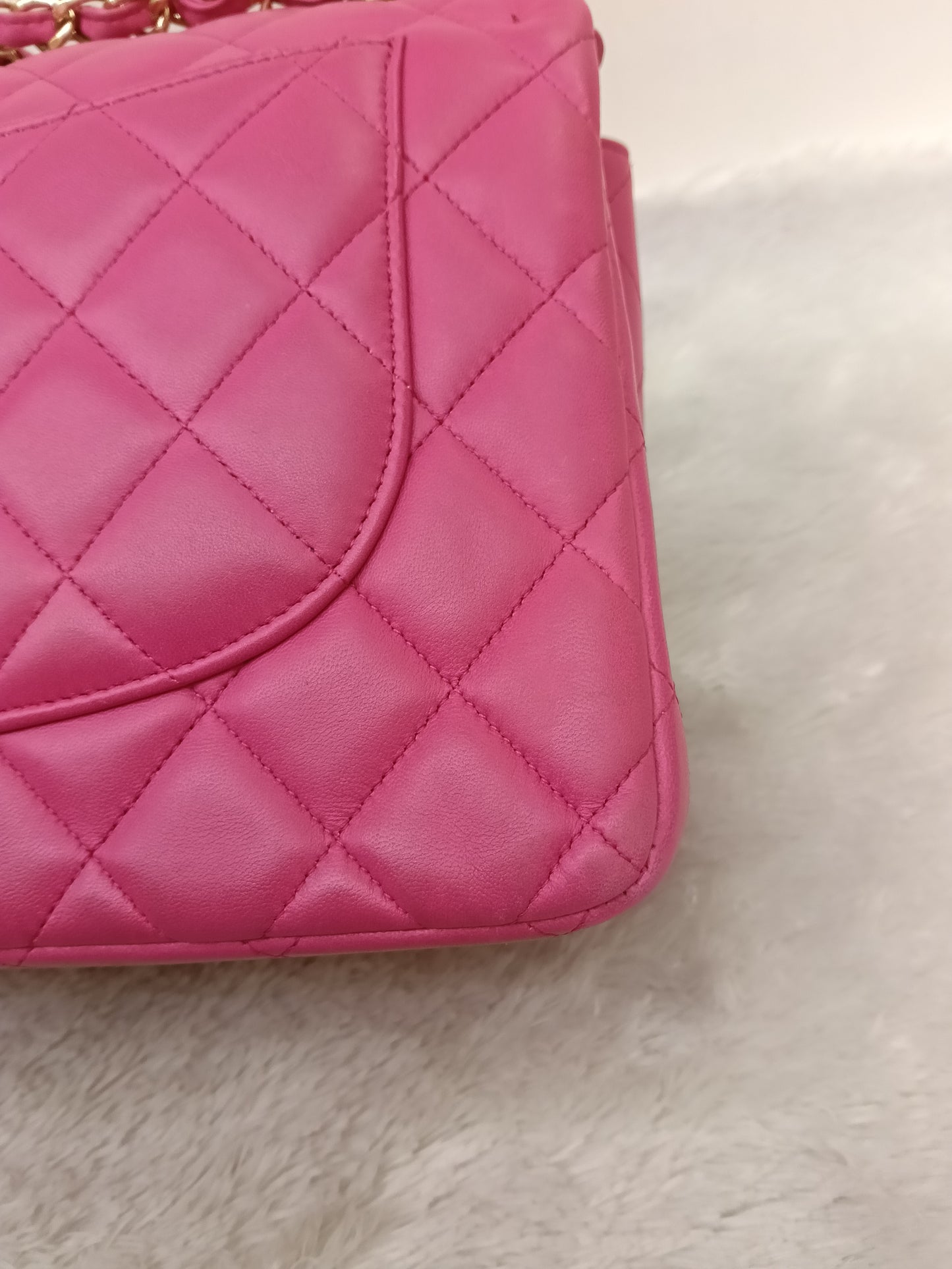 Chanel Jumbo Lamb Fuchsia GHW DF #21