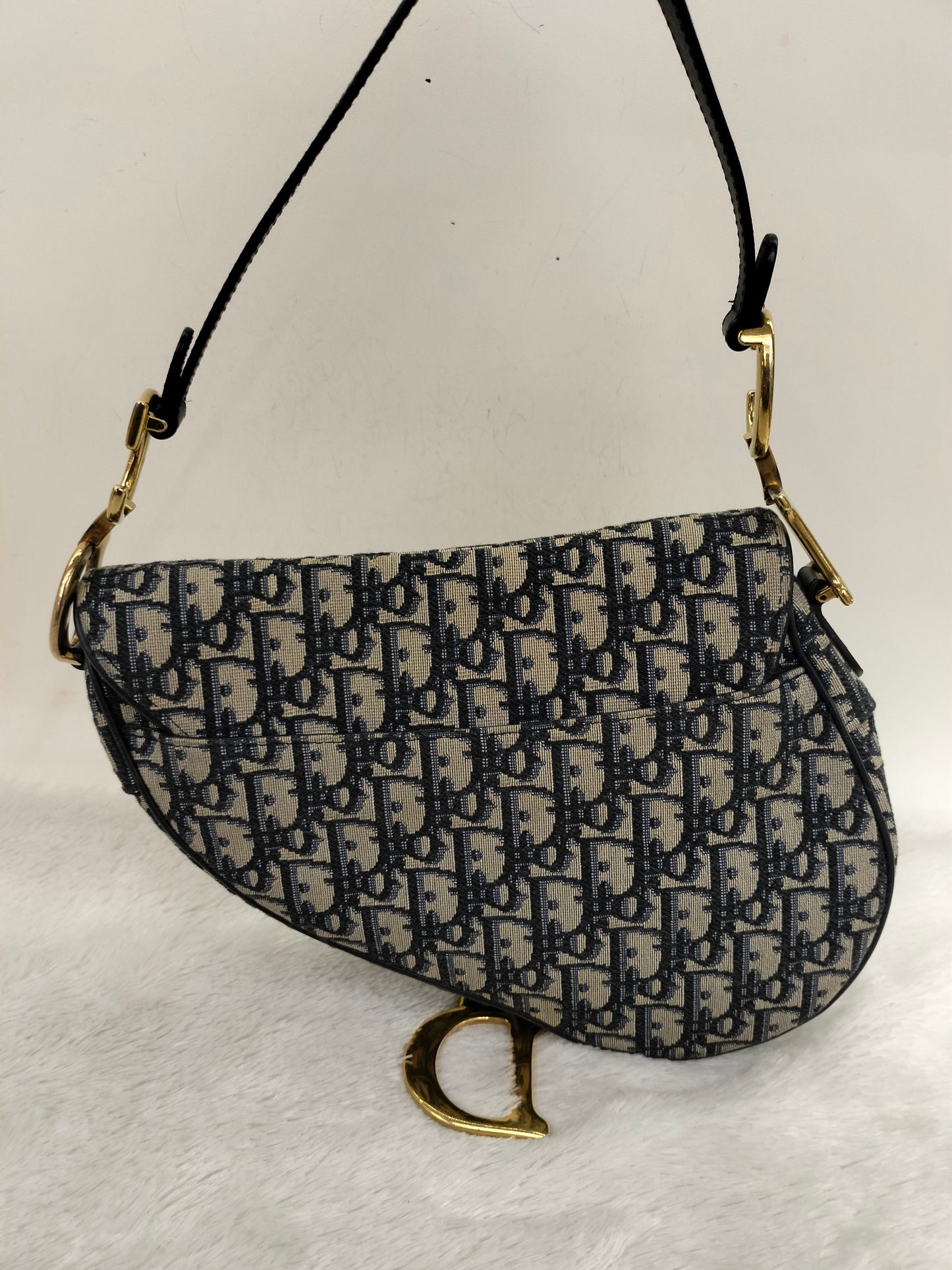 Dior Saddle Medium Oblique Navy GHW 2018