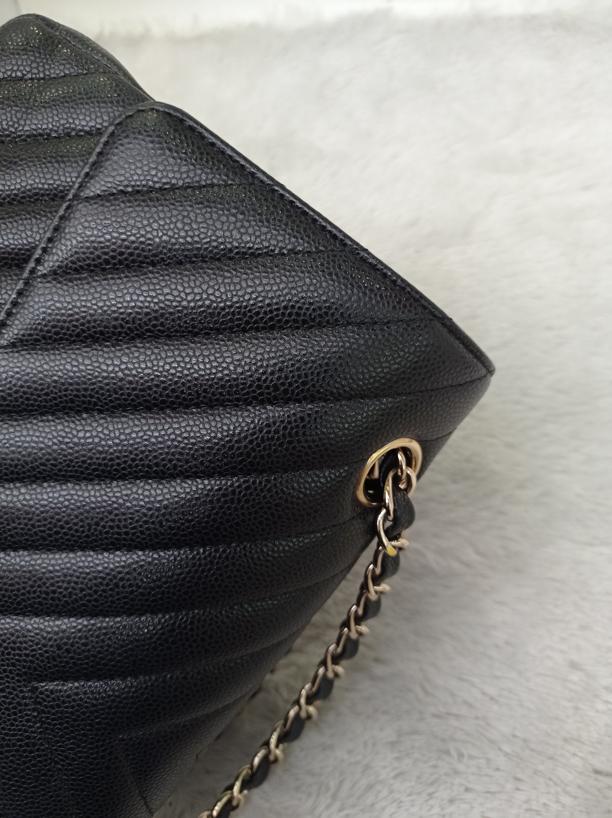 Chanel Medium Chevron Caviar Black GHW DF #30