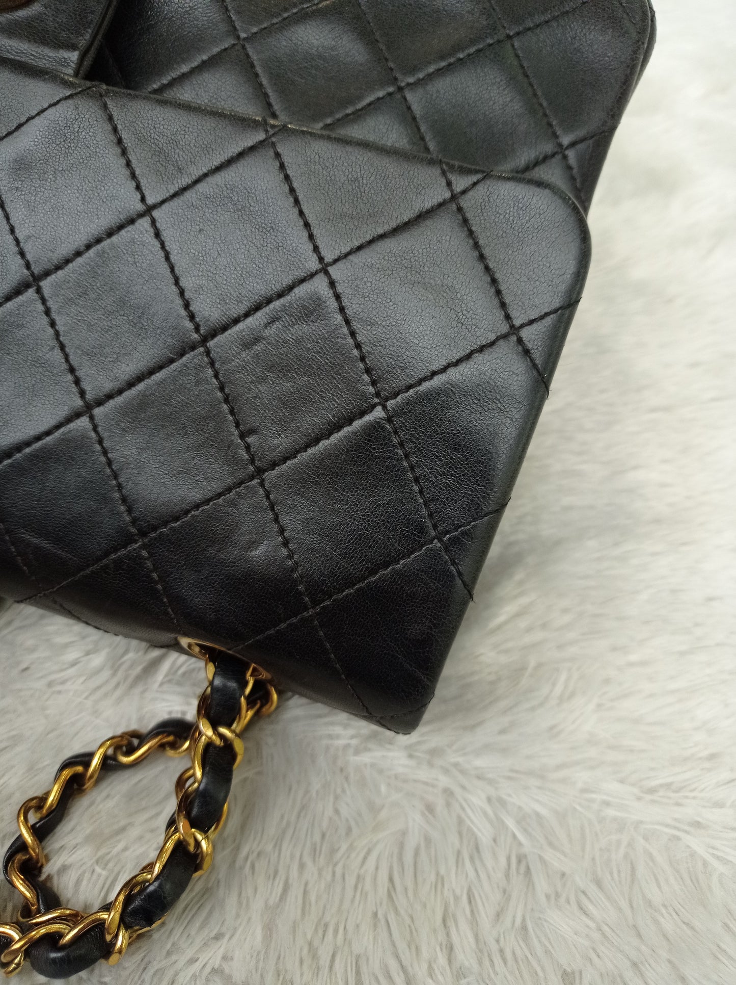 Chanel Medium Lamb Black Vintage GHW DF #2